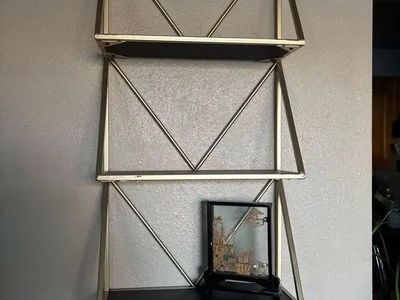 Gold and black Metal Wall Shelf