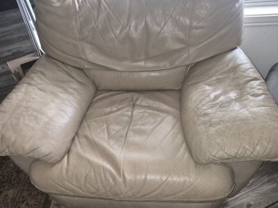 *FREE* Used XL Beige Leather Armchair