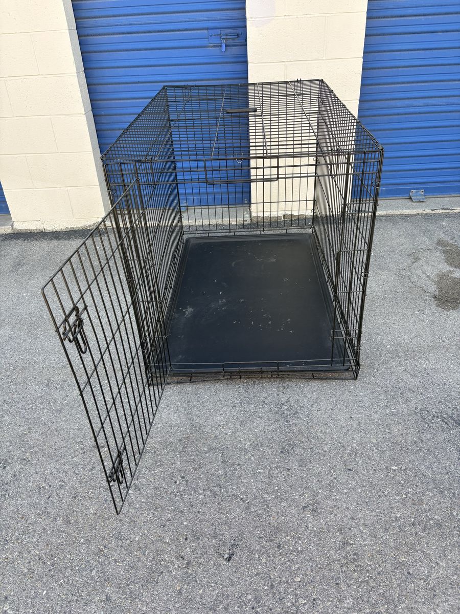48” Large Folding Dog Crate Kennel with Tray