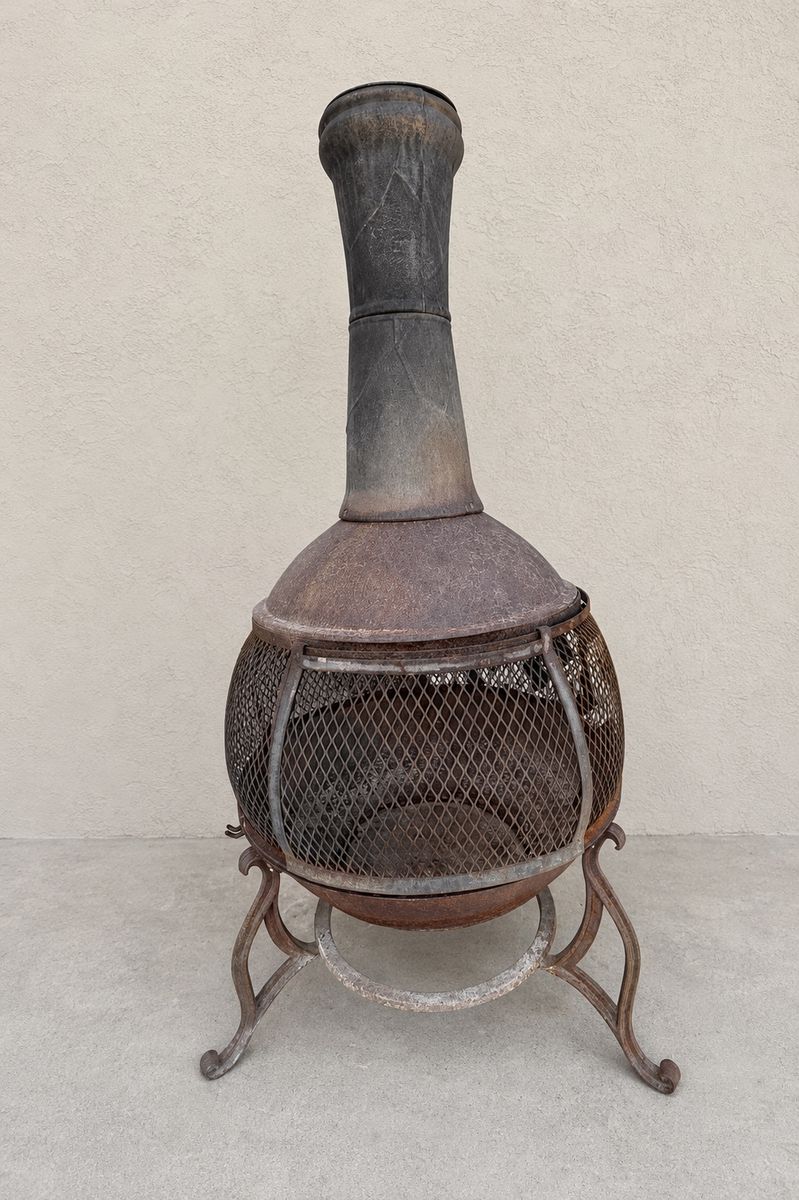Large Rustic Metal Chiminea Outdoor Fireplace – 56” Tall