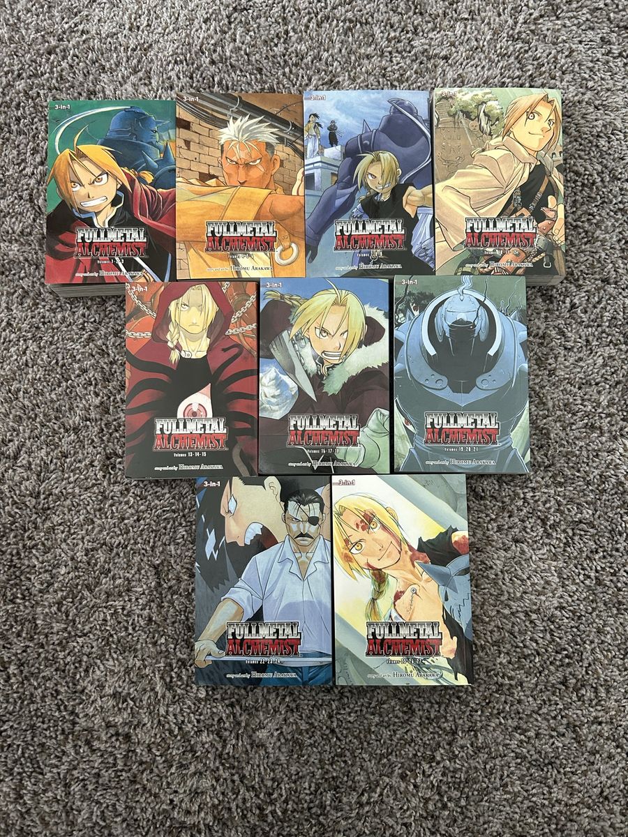 Fullmetal Alchemist 3-in-1 Manga Collection - Volumes 1-27 by Hiromu Arakawa (9 Books)
