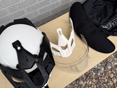 KLIM Krios Karbon Adventure Helmet, White, with Cardo audio system size M