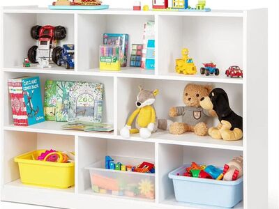 FACTORY SEALED - MONTESSORI WOOD 8 CUBE TOY STORAG