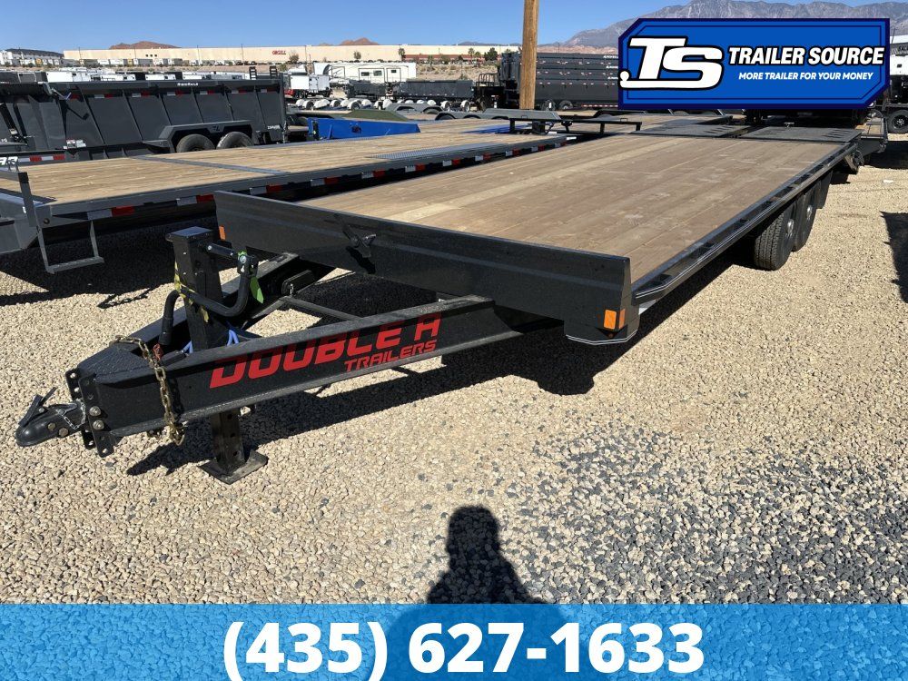 8.5x24 Double A Pro Series HB Deckover Equipment Trailer -  15.4K GVWR - Max Ramps