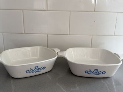 CorningWare Blue Cornflower small square dishes