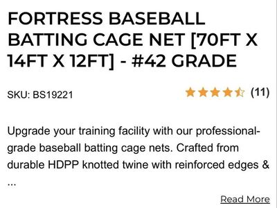 Brand new batting cage net 70’