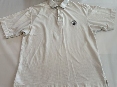 Cutter & Buck Pebble Beach Golf Links Polo Shirt Men's M White Performance Golf