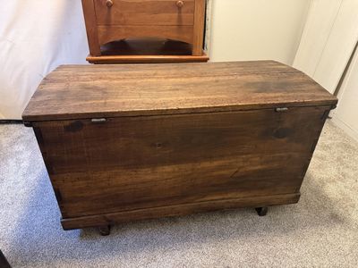 Antique European Wood Chest w Lock