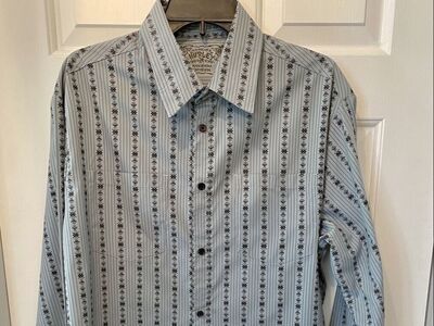 LIKE NEW - Hurley Long Sleeve Button Up Casual Shirt - Great Pattern Size L - See All Photos