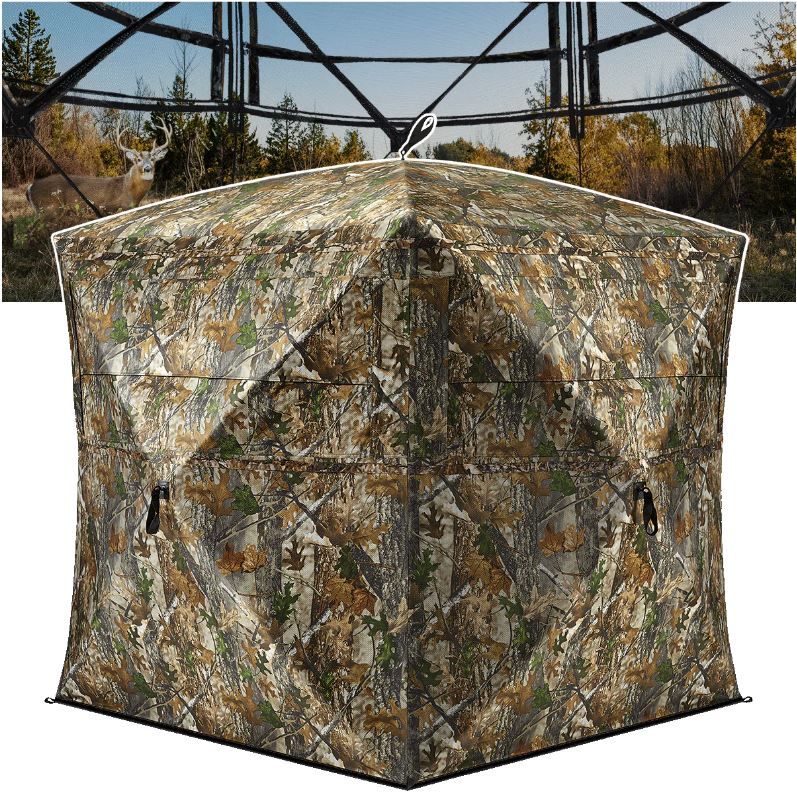 Hunting Blind – 270 Degree See Through Pop-Up Hunting Blind, Portable 3 Person Ground Blind, Camo (Gently Used)