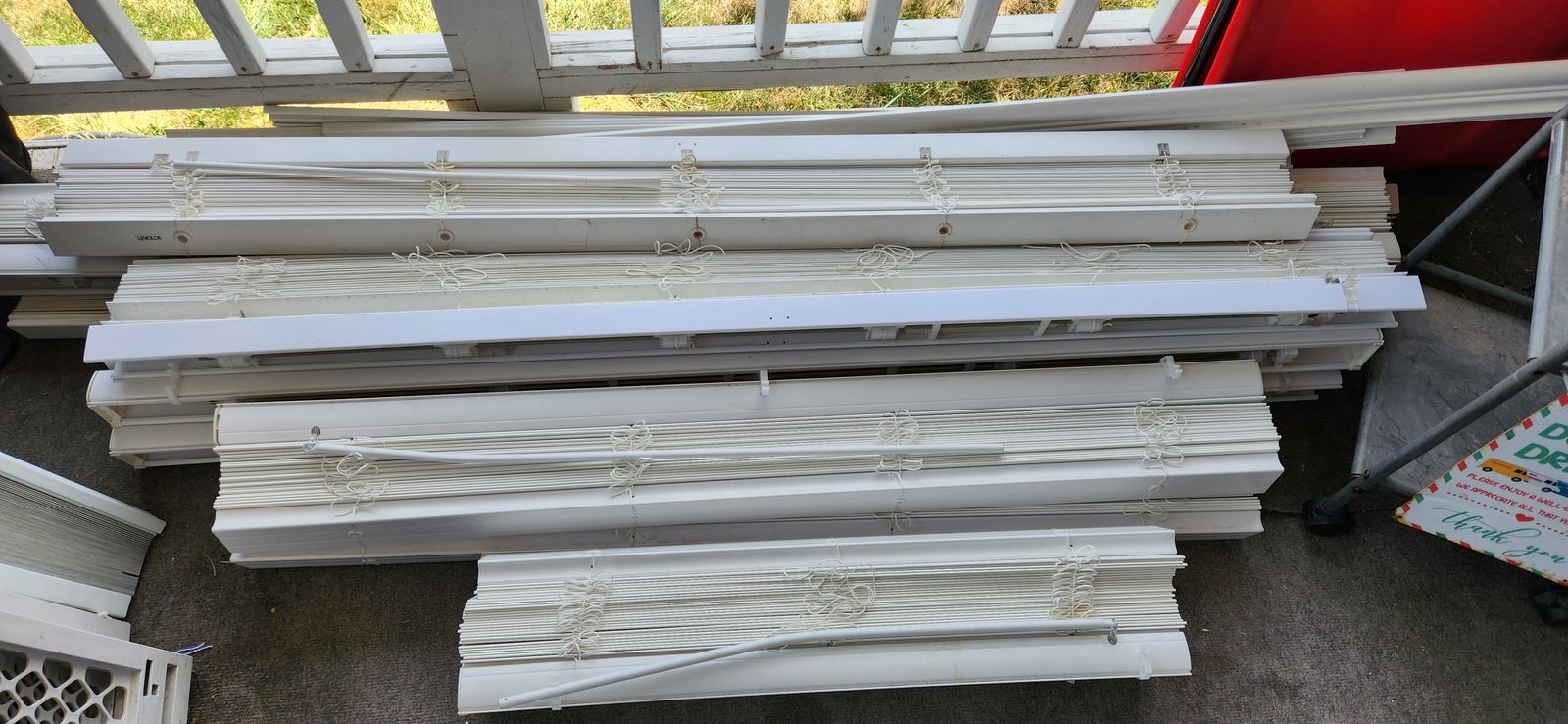 Different size faux wood blinds. $30 each or all for $200