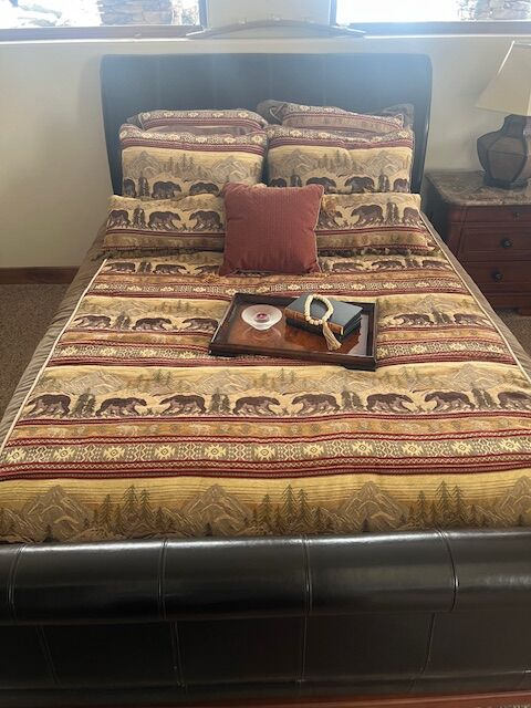 Bear themed comforter and matching accent pillows