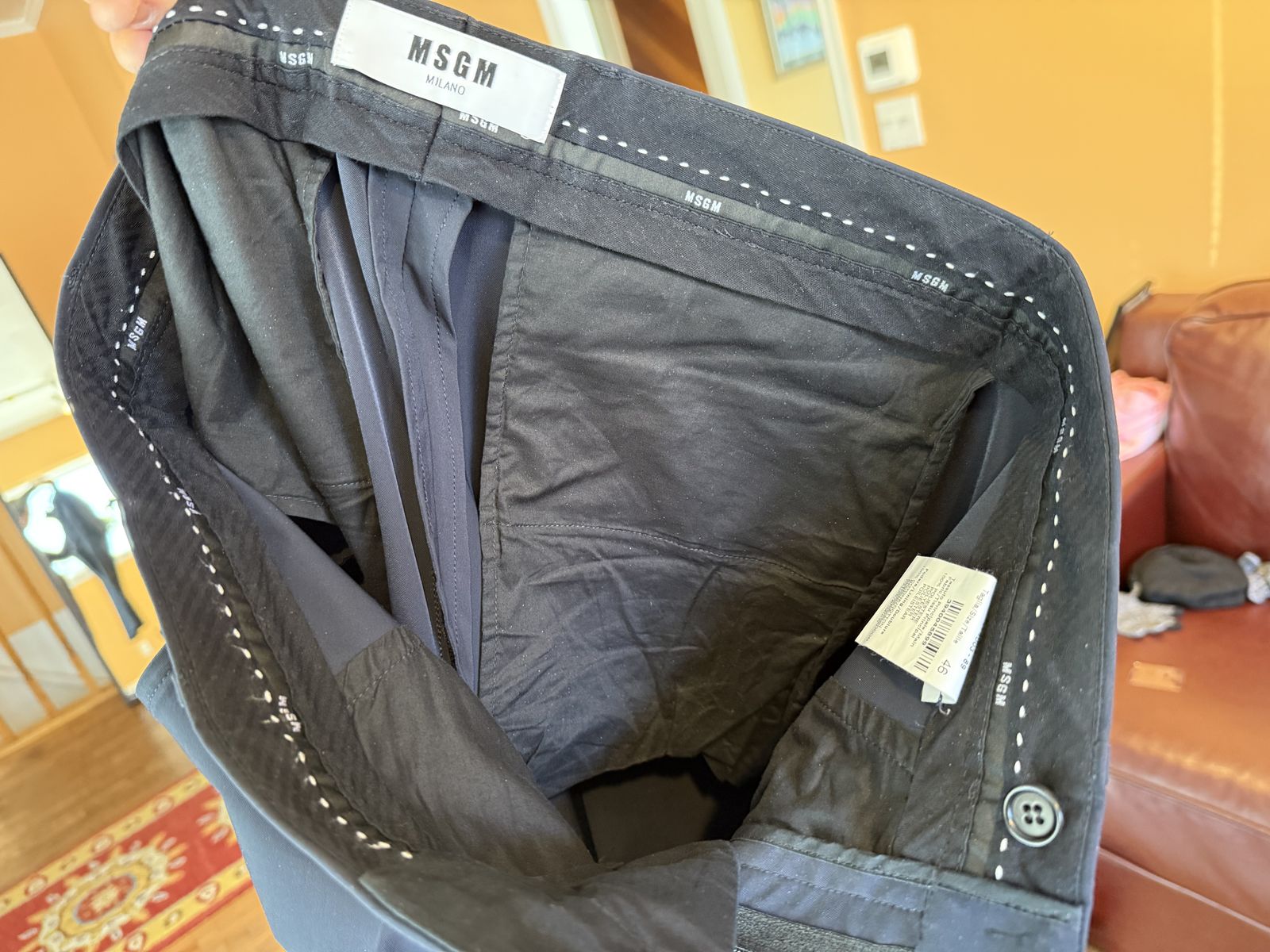 MSGM Milano Men’s navy color dress pants for sale, Made in Italy