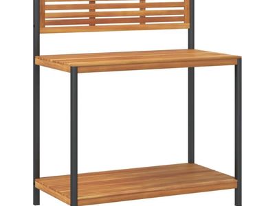 vidaXL Garden Work Table - Acacia Wood & Steel