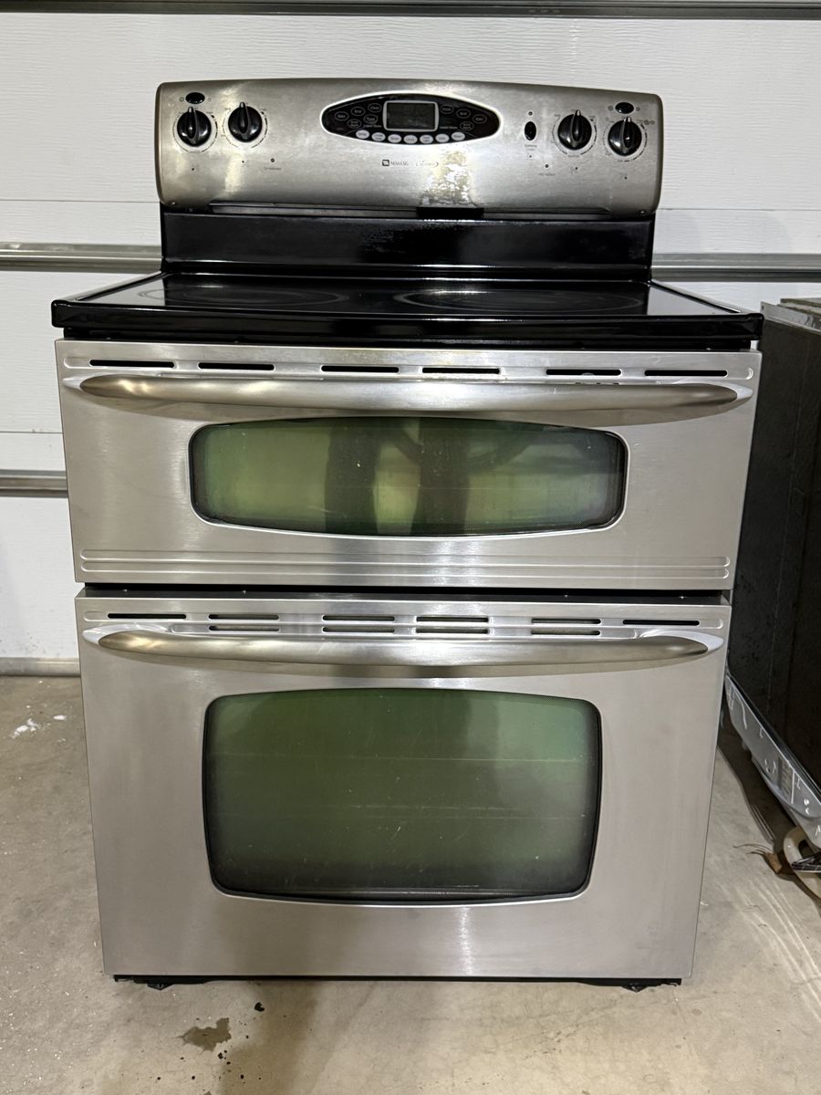 Maytag Double Oven Glass Top Electric Oven/ Range