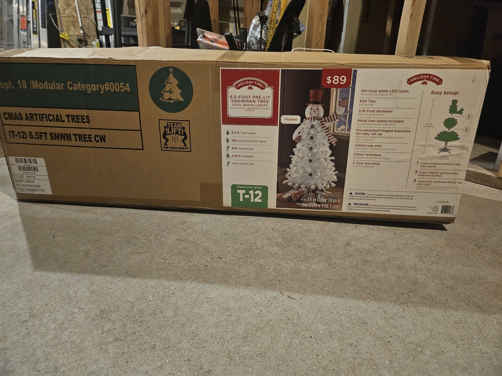 6.5 ' pre-lit snowman tree