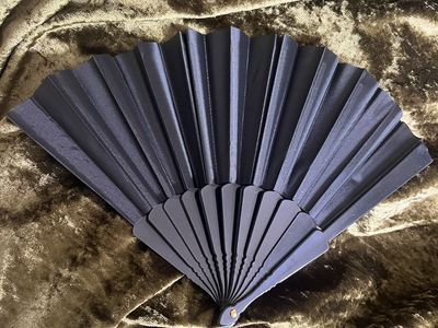 Classic Solid Black Folding Hand Fan