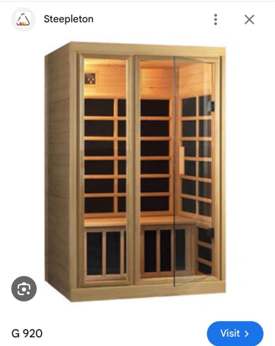 Steepleton G 920 Indoor infrared Sauna - Wood Finish, Glass Door