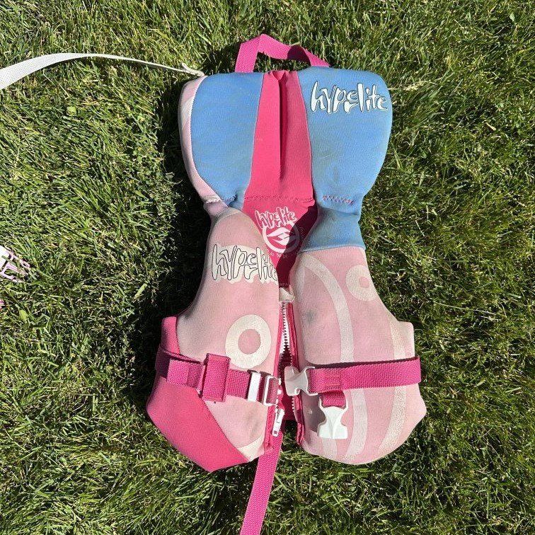 Hyperlite Infant Life Vest Pink/Blue - USCG Approved PFD for Babies 0-30 lbs
