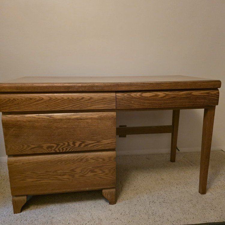 Free desk, solid heavy wood.
