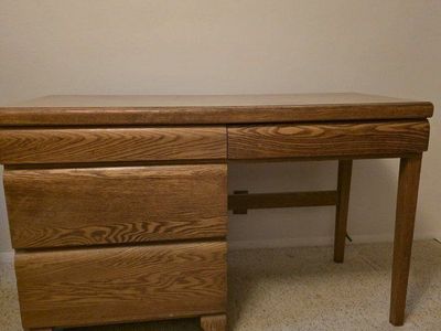 Free desk, solid heavy wood.
