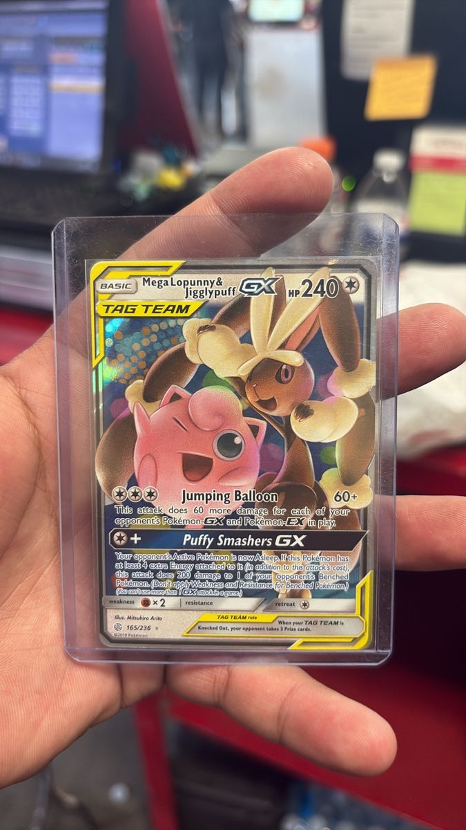 Pokemon TCG Mega Lopunny & Jigglypuff GX Tag Team Card, Ultra Rare, 165/236