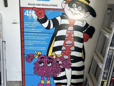 Vintage McDonald's Ronald's Playplace Rules Sign - Captain Crook, Fry Guys, Hamburglar Decor