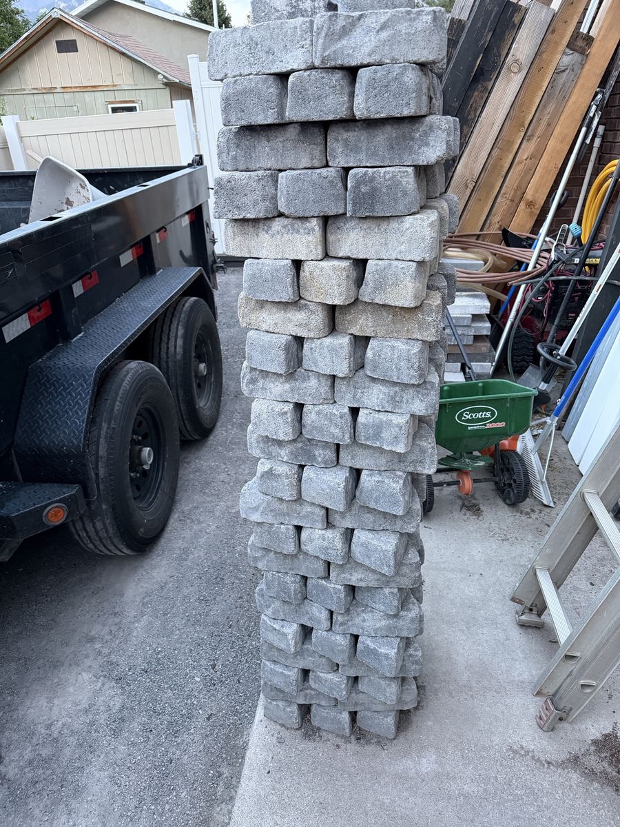 Gray Concrete Pavers/Bricks - Approx. 200 Used Pieces for Landscaping/Hardscaping
