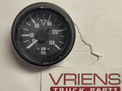 Peterbilt 379 Air PSI Gauge, Black, Part # 17-04312-1B0