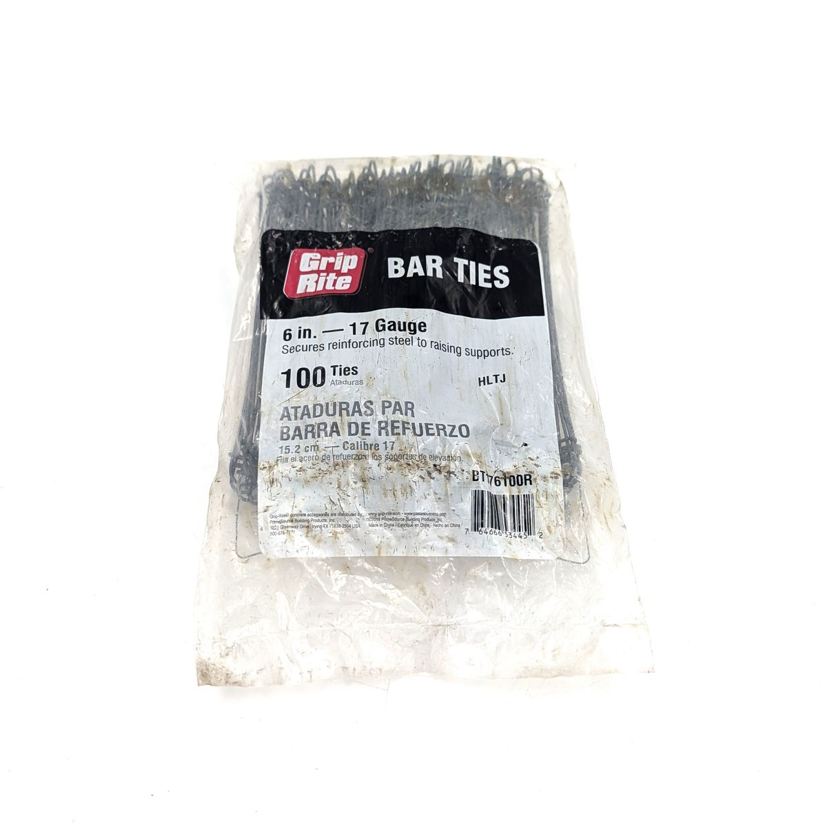 Grip Rite 6 Inch Bar Ties 100 Pack 17 Gauge