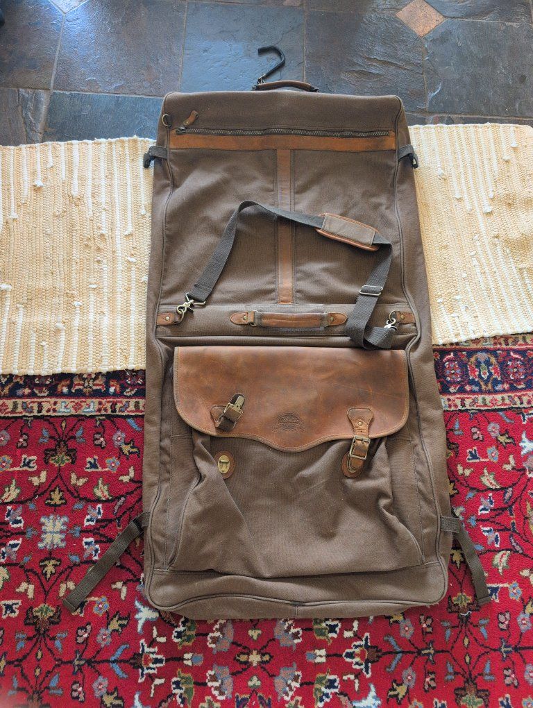Vintage Cabela’s Waxed Canvas & Leather Garment Bag