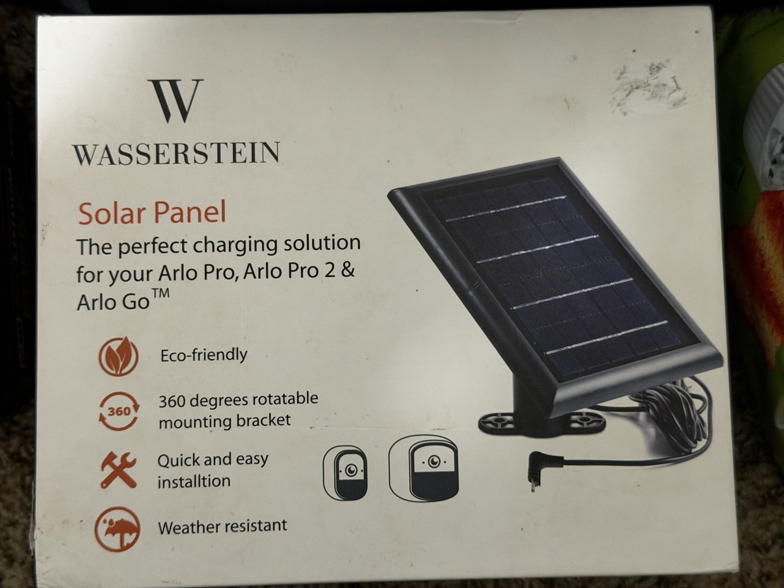 Solar Panel For Security Cameras Or Other