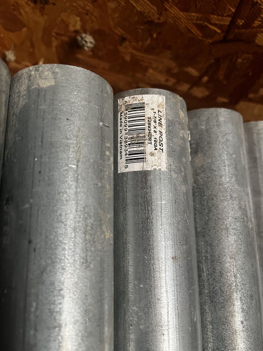 1-7/8, 8' Tall 16 gauge Line Post