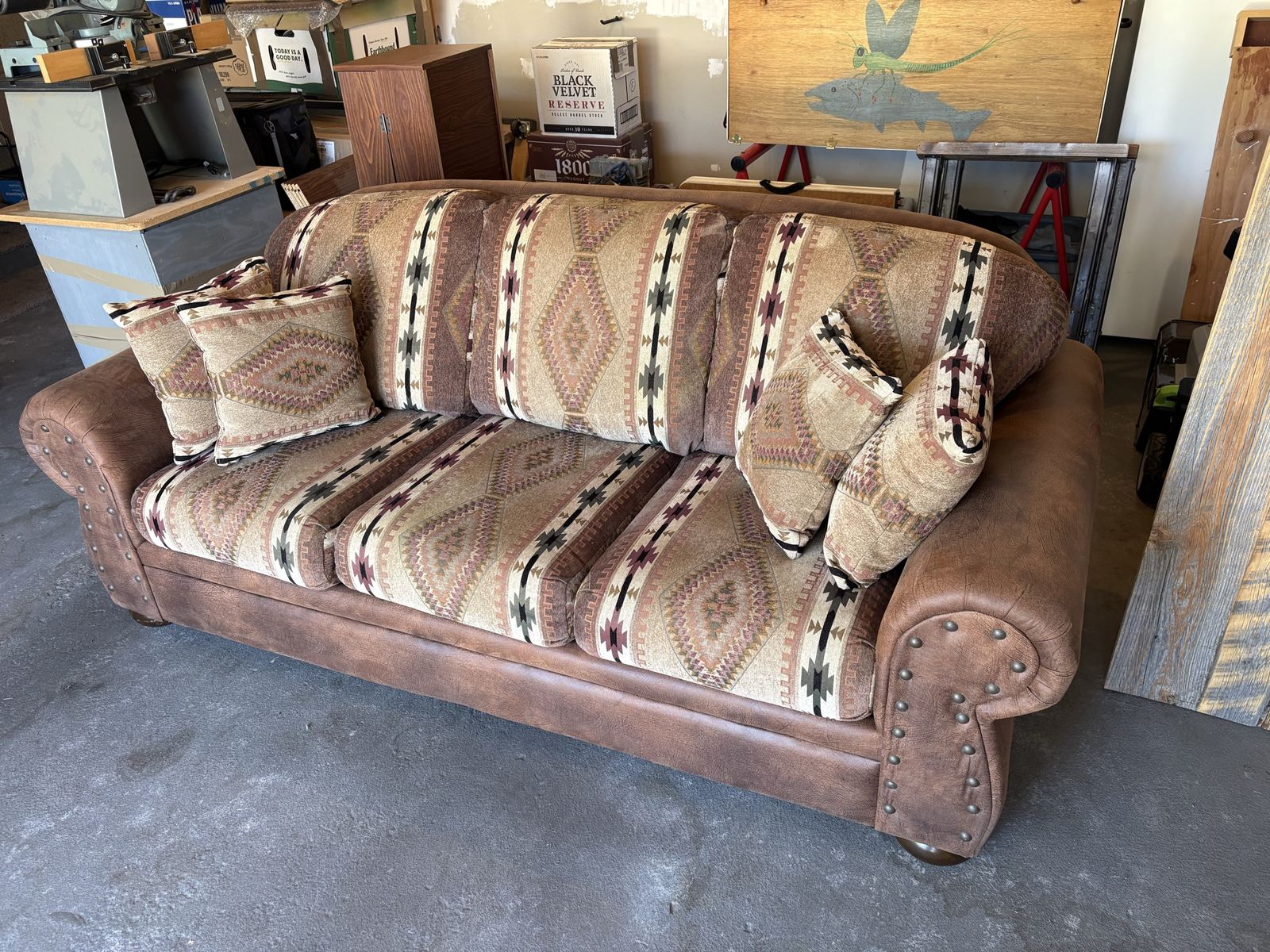 Southwestern Leather Sofa