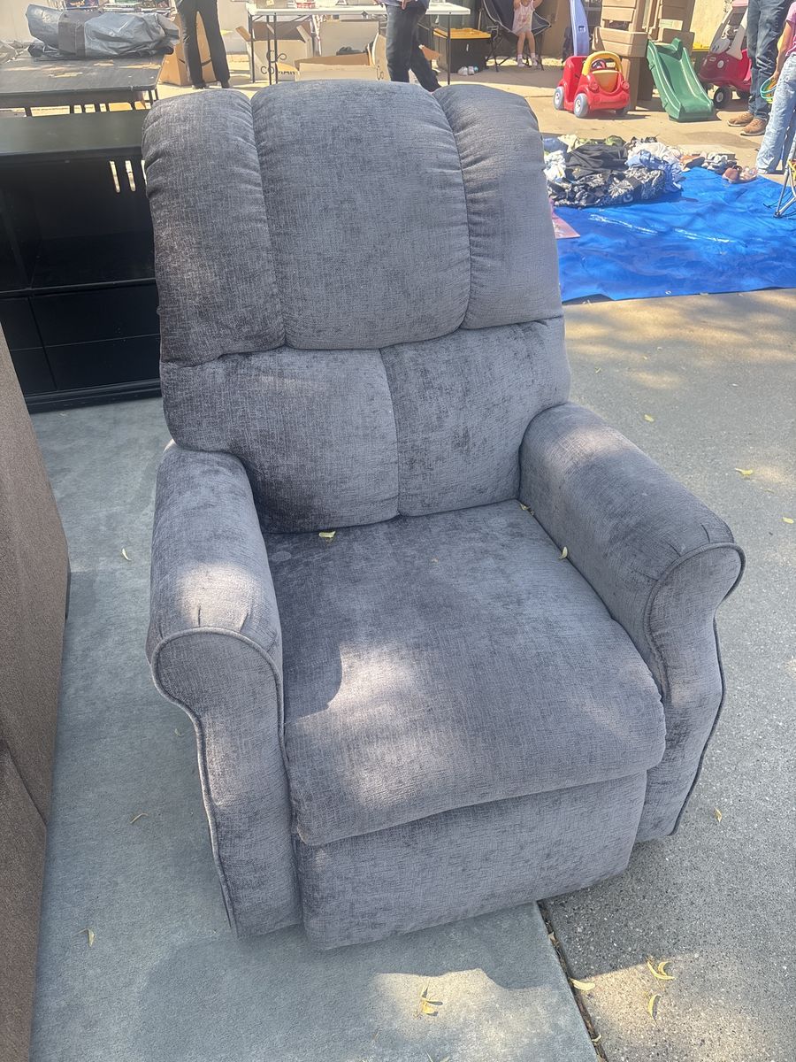 Gray Upholstered Electric lift Recliner Armchair