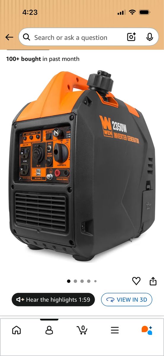 Generator / WEN Super Quiet 2350-Watt Portable Inv