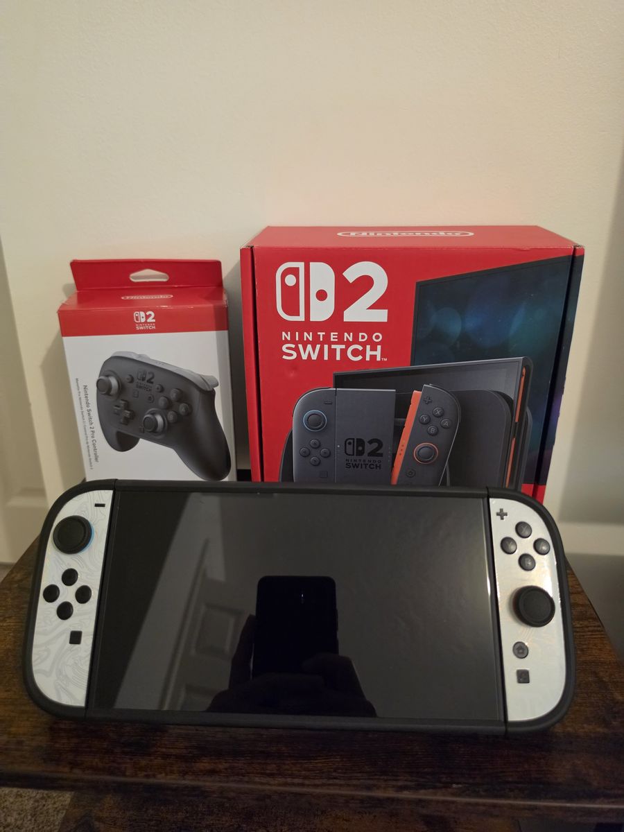 Switch 2 with pro controller and dbrand grips and case