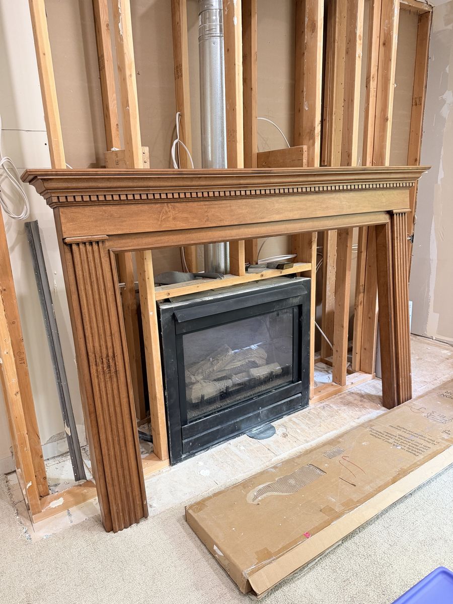 Solid Wood Fireplace Mantel - Elegant Design, Ready for Your Home Renovation Project