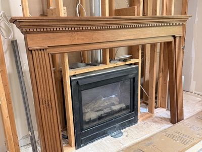 Solid Wood Fireplace Mantel - Elegant Design, Ready for Your Home Renovation Project