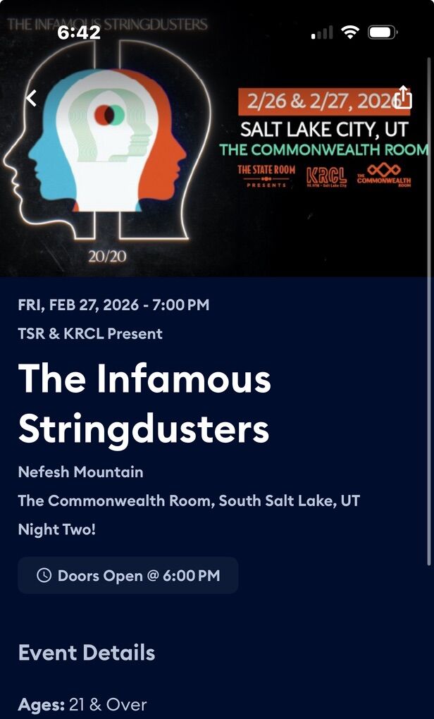 INFAMOUS STRINGDUSTERS - 2GA tickets