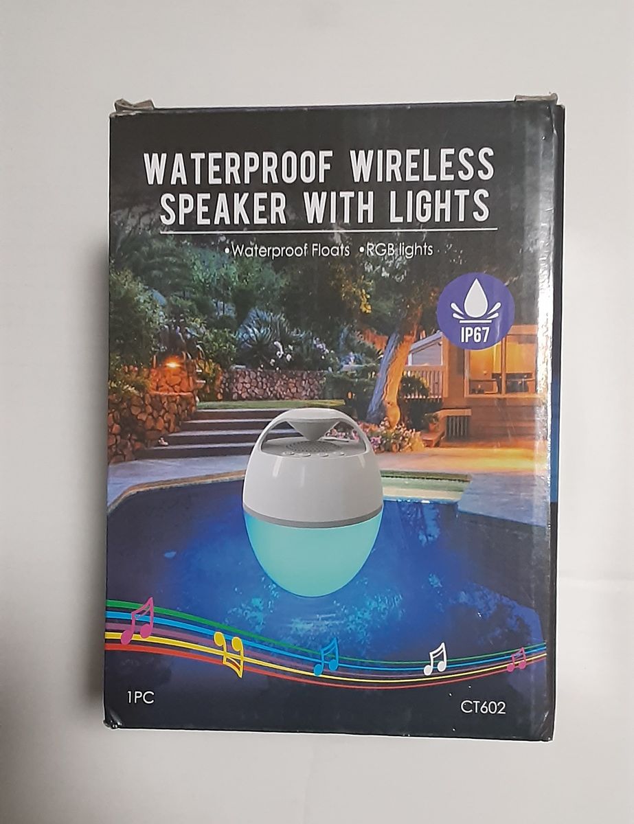 New Portable Waterproof Wireless Bluetooth Floating Pool Speaker with RGB Colorful Lights - 360° Surround Stereo Sound
