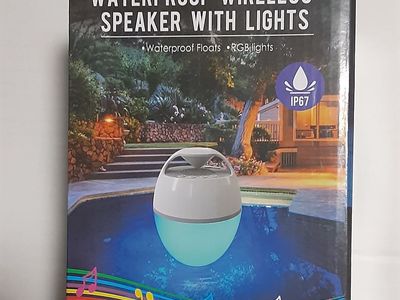 New Portable Waterproof Wireless Bluetooth Floating Pool Speaker with RGB Colorful Lights - 360° Surround Stereo Sound