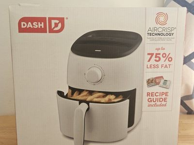 Dash Tasti-Crisp Express Air Fryer - 2.6 Qt, 1000W, White with AirCrisp Technology & Recipe Guide