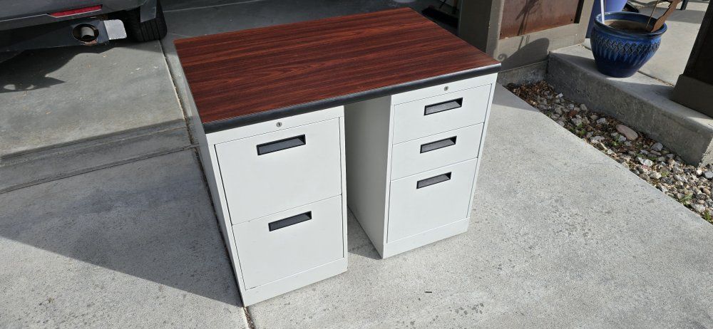 Dual Filing Cabinet Table