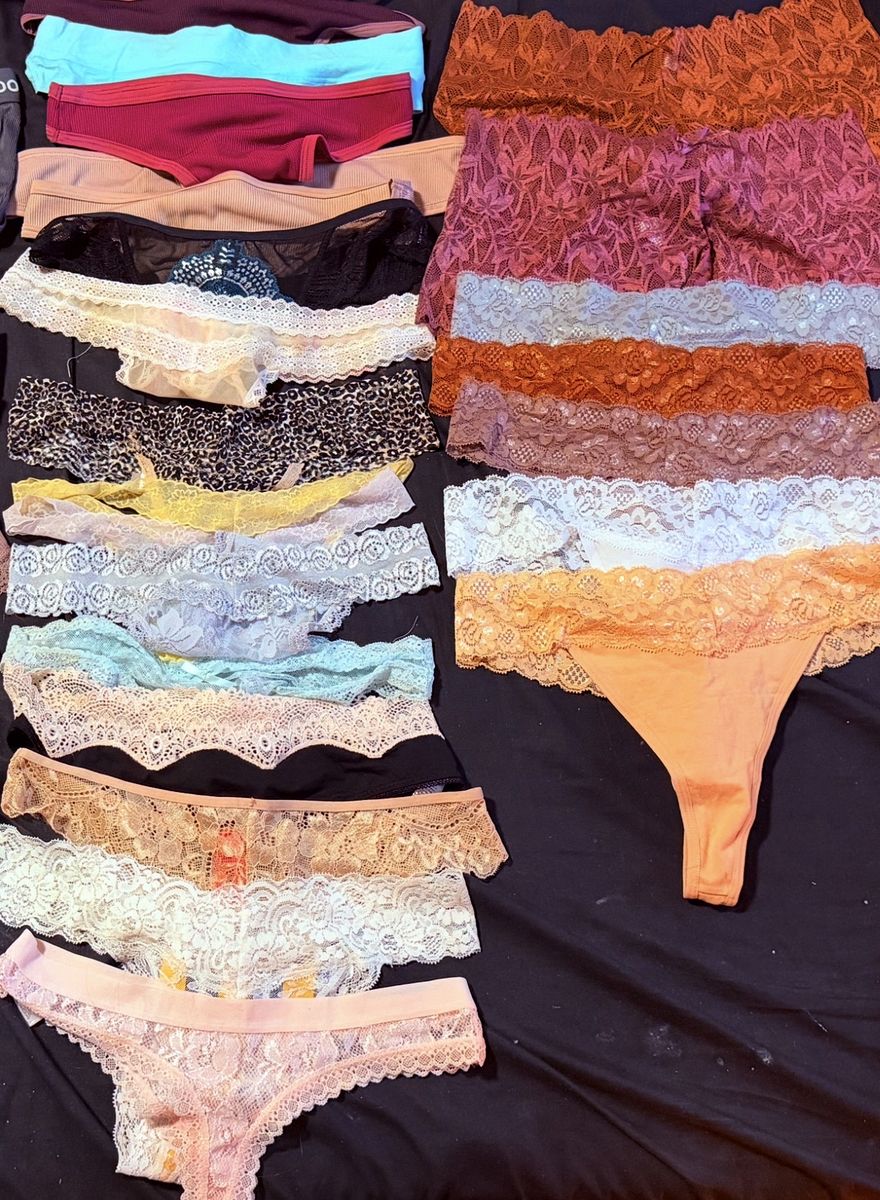 Reebok & Mixed Brand Women's Lace Thongs & Briefs Underwear Lot - Sizes Small to Medium, Mixed Colors (Ask me anything!)