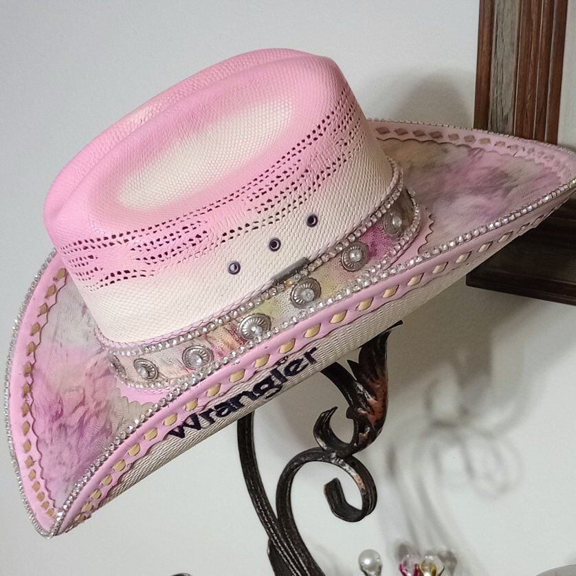 custom women's Wrangler 20X bling cowboy hat