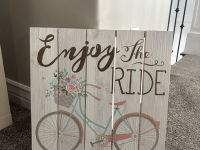 Enjoy The Ride Bicycle Pallet Wood Wall Decor Shabby Chic Rustic Sign Art