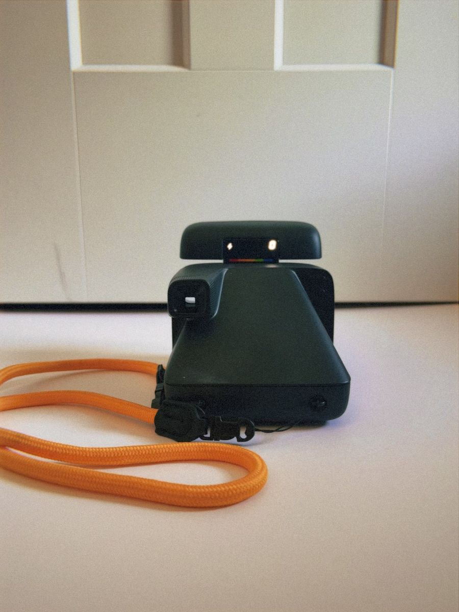 Polaroid Now Instant Camera - Black with Orange Strap - Capture Retro Memories