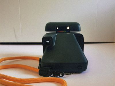 Polaroid Now Instant Camera - Black with Orange Strap - Capture Retro Memories
