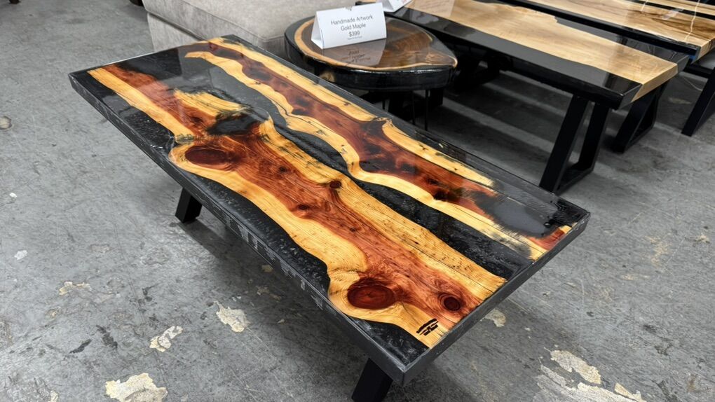 Coffee Table Handmade Cherry Wood Art